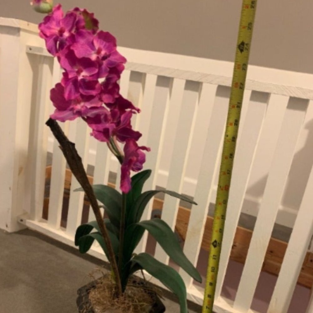 Faux Purple Flower Orchid Planter Vase Home Decor House Plant